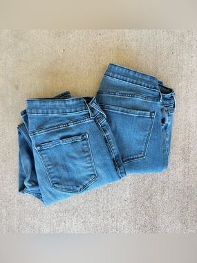 Old Navy High-Rise Straight Jeans Stretch Women's Size 14 Lot Of 2 Medium Wash